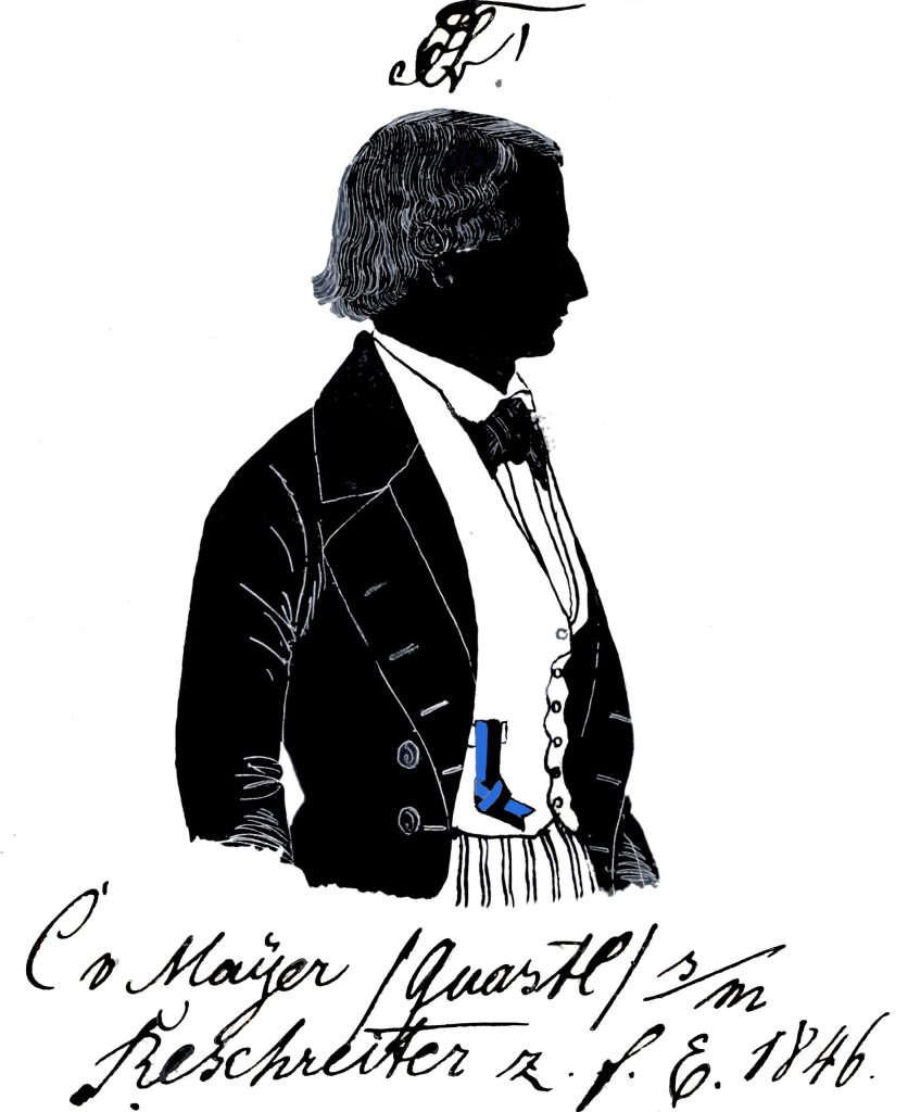 Carl Ritter und Edler Mayer von Mayerfels († 1883) war Ehrenphilister der Münchner Schwaben, Zürcher Grün-Helveter und Freiburger Schwabe. Für seine heraldischen Arbeiten in Freiburg zum Dr. phil. h. c. promoviert, war er Gutsbesitzer und Kämmerer in Meersburg.