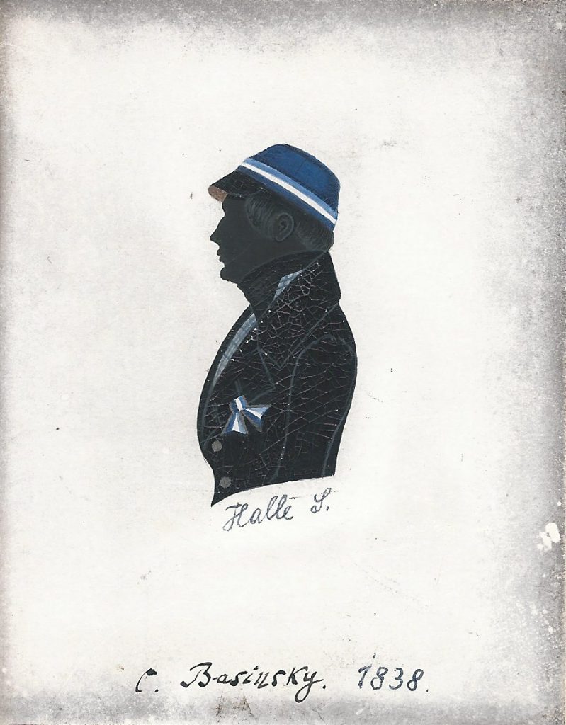 Über Carl Basinsky war bislang abseits der spärlichen Informationen in der KCL1960 nichts weiter zu finden. Unter der Darstellung die Ortsangabe „Halle S.“ und bezeichnet mit „C. Basinsky. 1838.“ Archiv des Corps Saxonia Konstanz