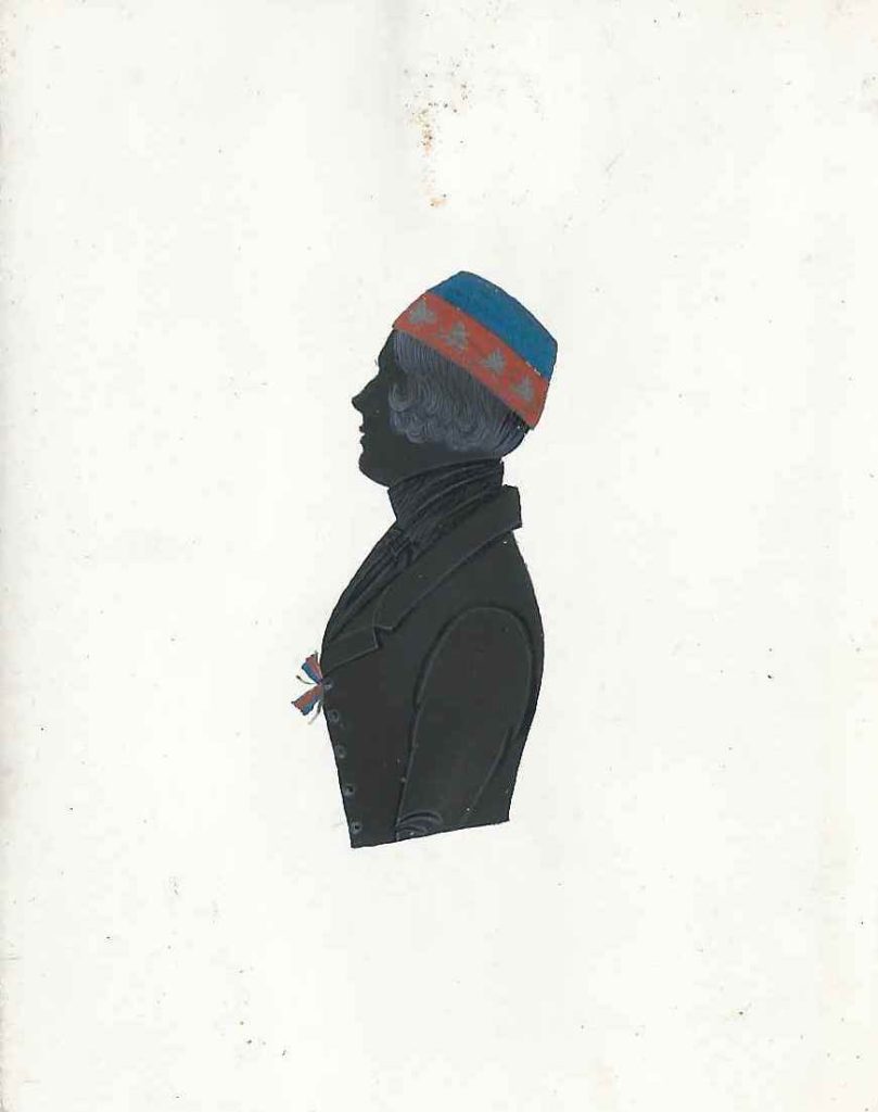 Gottlieb Georg Ernst Victor Leo Wilhelm August Ludwig Rudloff kam am 28. Dezember 1820 als Sohn des Appellationsgerichtsrats Carl August Rudloff und dessen Ehefrau Wilhelmine Luise Schubbert in Osnabrück zur Welt. Er besuchte das Gymnasium in Celle und immatrikulierte sich am 3. Mai 1839 als stud. iur. an der Universität Göttingen. Dort trat er wie sein Bruder der Lunaburgia bei, in die er 1840 rezipiert wurde. Nach dem Studium war er als Legationsrat in Hannover tätig. Als solcher heiratete er 1866 Meta Wilhelmine von Winthem, die aber früh verstorben sein muss. Denn schon am 24. Februar 1869 heiratete er in Frankfurt ein zweites mal Maria Louise Carolina geb. Chevalley geschiedene Ragnon de Montalchier. Weiteres war über ihn bislang nicht festzustellen. Die Silhouette ist nicht gewidmet, war aber rückseitig benannt. Kölner Privatsammlung.