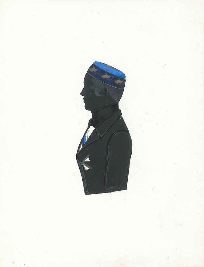 Albert Perrin stammte aus Gotha und war Sohn des Johann Christoph Bernhard Perrin. Er immatrikulierte sich am 14. Mai 1840 als stud. iur. an der Universität Jena und schloss sich der Saxonia an, in die er im folgenden Jahr rezipiert wurde. Später wechselte er an die Universität Göttingen, wo er sich am 12. Mai 1842 einschrieb. Am 7. Juli 1857 heiratete er in Waltershausen Ottilie Louise Amalie Junker. Später war er als Aktuar in Zella tätig. Die Silhouette ist nicht gewidmet, aber rückseitig benannt. Sammlung Robert Soppa Saxoniae Konstanz