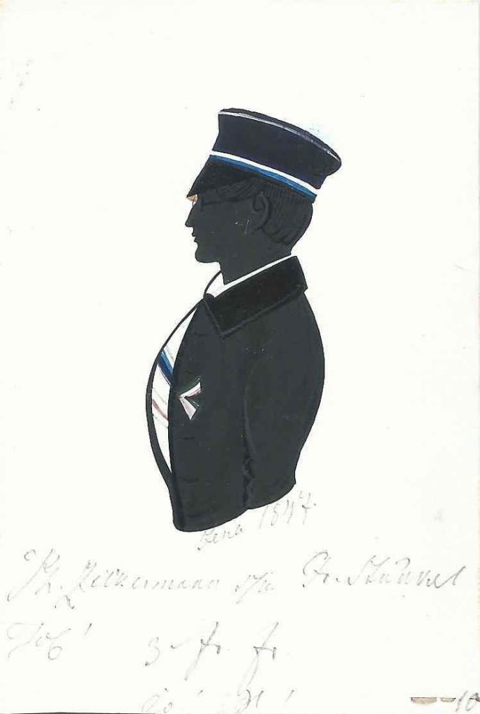 Carl August Conrad Heinrich Philipp Zickermann wurde am 19. März 1827 in Grevismühlen als Sohn des Advokaten und Bürgermeisters Gustav Zickermann und dessen Ehefrau Wilhelmine Schade geboren. Sein Abitur legte er am Gymnasium in Parchim ab und immatrikulierte sich zunächst am 25. Oktober 1845 als stud. iur. in Rostock, wo er der Hanseatia beitrat. Am 29. Oktober 1846 wechselte er an die Universität Jena und wurde nochmal bei Saxonia aktiv. Nach dem Studium war er als Advokat, Stadtrichter und Bürgermeister tätig und heiratete am 26. März 1858 in Schwerin Bertha Caroline Charlotte Wilhelmine Piper. Zickermann verstarb am 14. Dezember 1863 in Sternberg. Sammlung Robert Soppa Saxoniae Konstanz