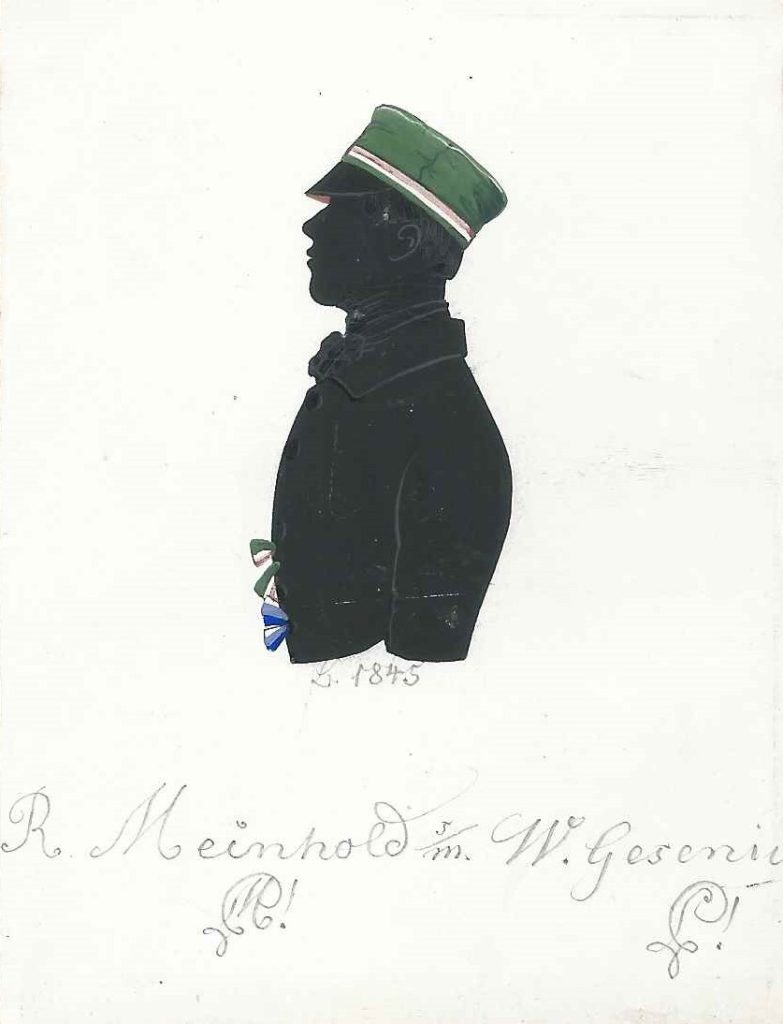 Friedrich Robert Emil Meinhold kam als Sohn des Lehn- und Gerichtsherrn Christian Friedrich Meinhold zu Welt und immatrikulierte sich nach dem Abitur an der Universität Leipzig, wo er er 1844 in die Misnia rezipiert wurde. Seinem Corps diente er einmal als Drittchargierter und einmal als Consenior. Nach dem Studium heiratete er am 20. Februar 1858 in Dresden Catharine Marie von Nostitz-Drzerviecki. Er war zu diesem Zeitpunkt Rittergutsbesitzer auf und zu Schweinsburg bei Crimmitzschau. Weiteres war bislang nicht festzustellen. Privatsammlung