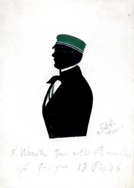 Hasso-Nassovia, KCL 1910, 161/97, Wenck E., Silhouette dat. 18. Okt. 46